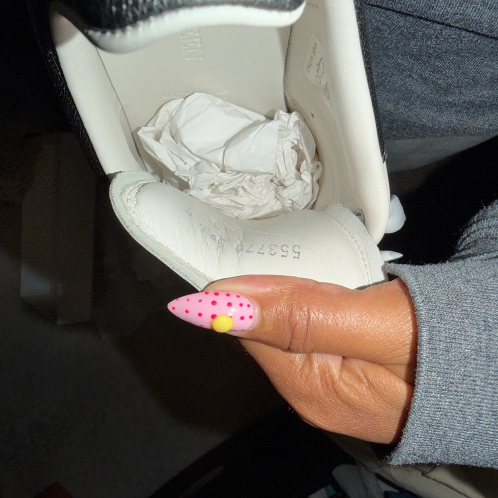Alexander McQueen White Leather Sneakers with Black Heel Tab - Picture 9 of 9